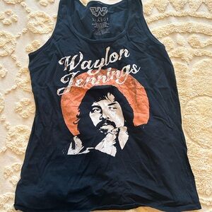 Waylon Jennings Graphic Tank Top - Black